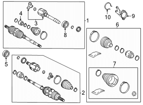 2021 Toyota Highlander Oil Seal, Passenger Side Diagram for 90316-34001