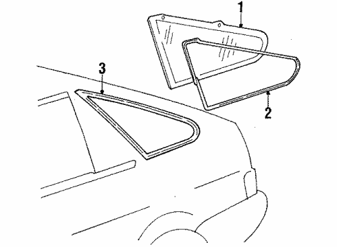 1986 Toyota Corolla Glass & Moldings - Quarter Panel Diagram