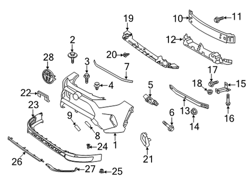 2023 Toyota RAV4 Prime Bumper & Components - Front Diagram