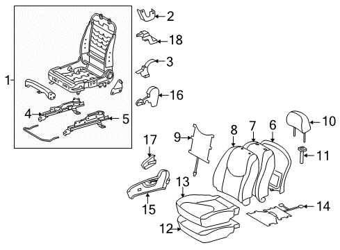 2006 Toyota RAV4 Front Seat Components Diagram 2 - Thumbnail