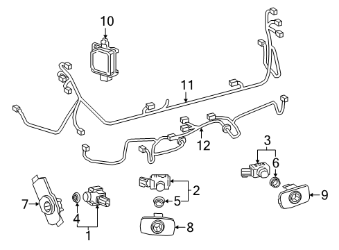 2021 Toyota Prius AWD-e Electrical Components - Rear Bumper Diagram