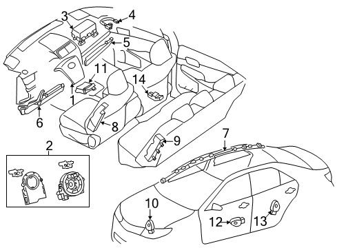 2013 Toyota Camry Air Bag Components Diagram