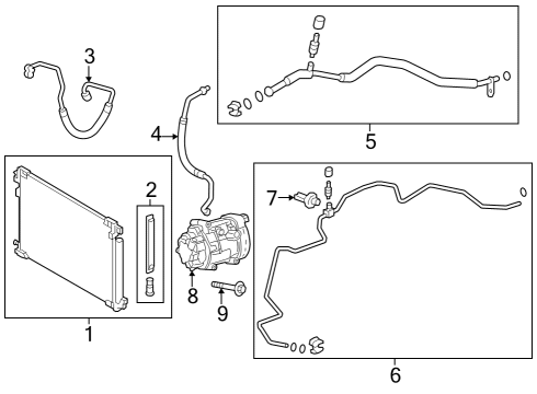 2023 Toyota Prius AWD-e A/C Compressor Diagram