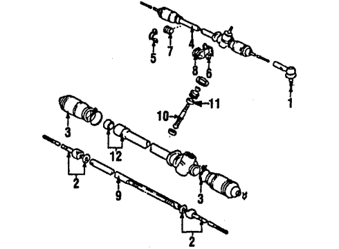 1986 Toyota MR2 Inner Tie Rod Diagram for 45535-12011