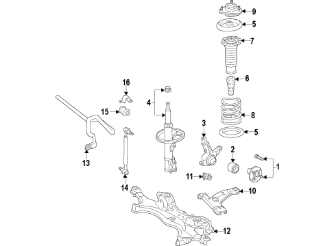2015 Toyota Corolla Stabilizer Bar Bushing Diagram for 48815-02100