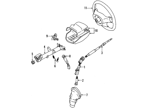 2001 Toyota Celica Steering Column & Wheel, Steering Gear & Linkage Diagram