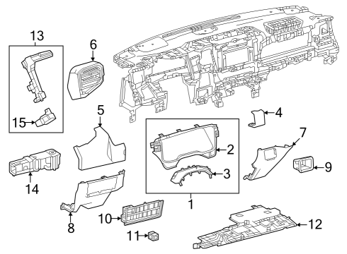2023 Toyota Tundra Finish Panel, Silver, Upper Inner Driver Side Diagram for 55474-0C120-B0