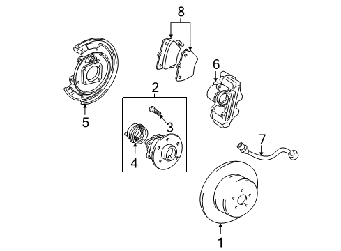2008 Toyota Matrix Brake Components, Brakes Diagram 1 - Thumbnail