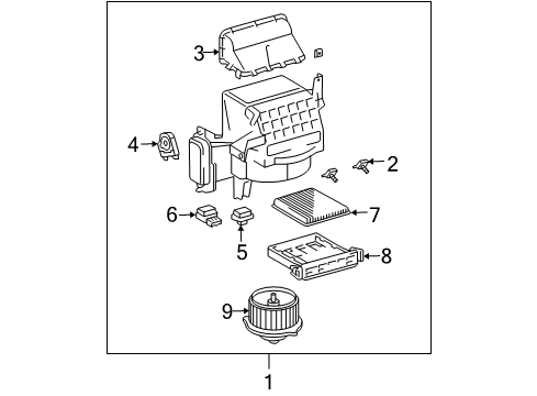 2004 Toyota Sienna Blower Motor & Fan Diagram