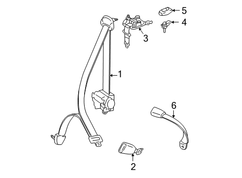 2004 Toyota RAV4 Rear Seat Belts Diagram