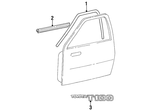 1994 Toyota T100 Exterior Trim - Door Diagram