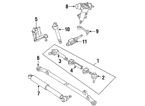 1994 Toyota Pickup P/S Pump & Hoses, Steering Gear & Linkage Diagram 7 - Thumbnail