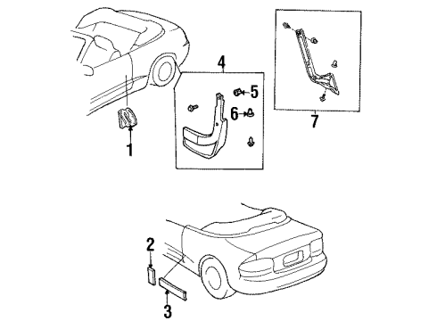 1999 Toyota Celica Quarter Panel & Components, Glass, Exterior Trim, Trim Diagram 2 - Thumbnail