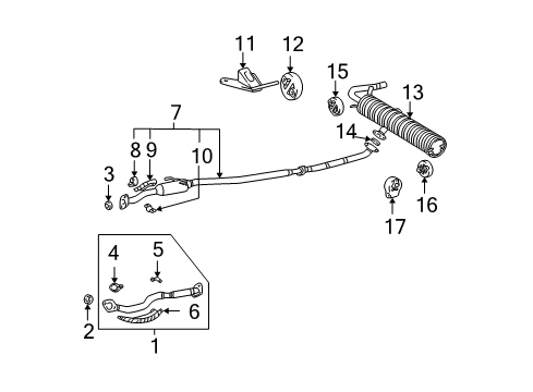 2004 Toyota RAV4 Exhaust Components Diagram