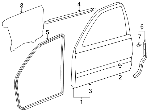 1996 Toyota 4Runner Front Door Diagram