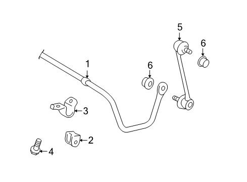 2012 Toyota Venza Rear Suspension Components, Stabilizer Bar Diagram 2 - Thumbnail