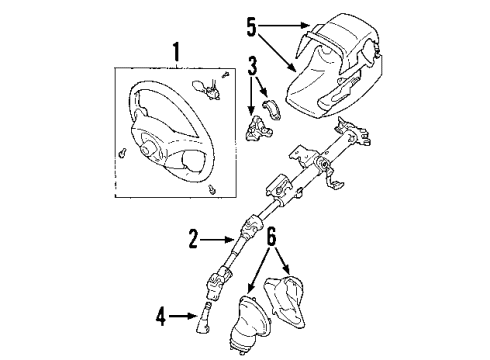 2006 Toyota Matrix Steering Column, Steering Wheel & Trim Diagram 2 - Thumbnail