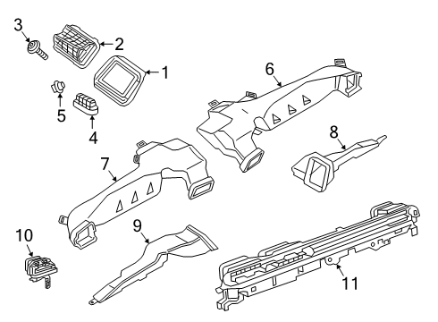 2020 Toyota GR Supra Instrument Panel - Ducts Diagram