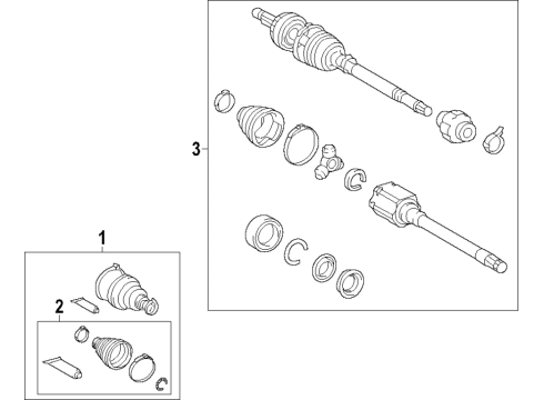 2023 Toyota Highlander Axle Shafts & Joints, Differential, Drive Axles, Propeller Shaft Diagram 1 - Thumbnail