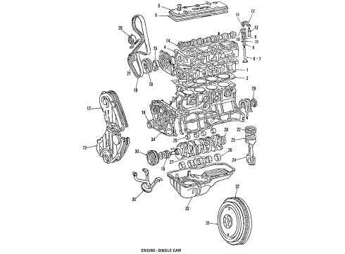 1986 Toyota Celica Timing Belt Diagram for 13568-88381