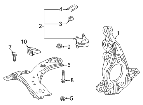 2022 Toyota Sienna Front Suspension, Control Arm, Ride Control, Stabilizer Bar Diagram 2 - Thumbnail