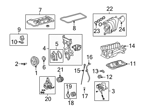 2008 Scion xD Air Filter Diagram for 17801-0T030