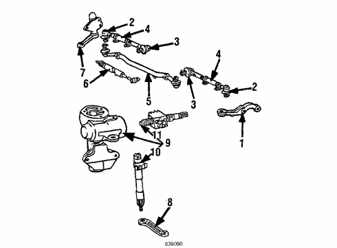 1984 Toyota Pickup Worm Assembly Diagram for 44120-35061