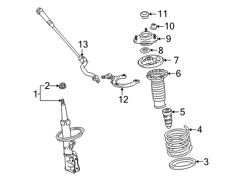 2012 Toyota Matrix Struts & Components - Front Diagram