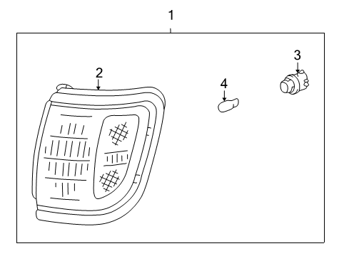1998 Toyota Tacoma Park & Side Marker Lamps Diagram