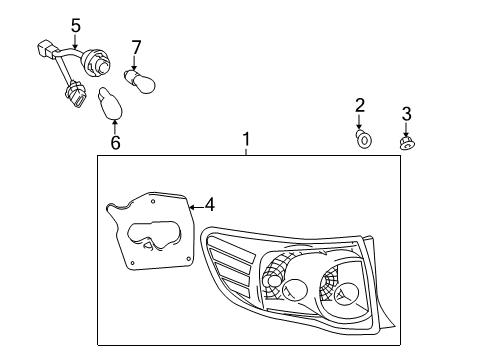 2009 Toyota Corolla Socket & Wire, Rear Diagram for 81555-12A10