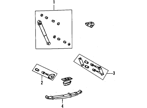 1990 Toyota 4Runner Rear Suspension Components, Lower Control Arm, Upper Control Arm, Stabilizer Bar Diagram
