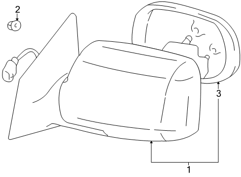 2004 Toyota Echo Outside Mirrors Diagram