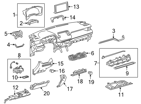 2020 Toyota RAV4 Cluster & Switches, Instrument Panel Diagram 3 - Thumbnail