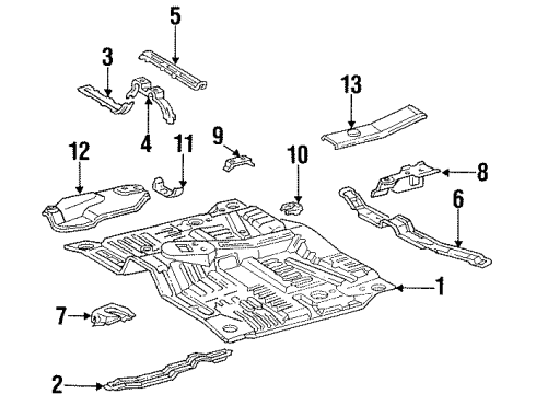 1994 Toyota T100 Cab - Floor Diagram