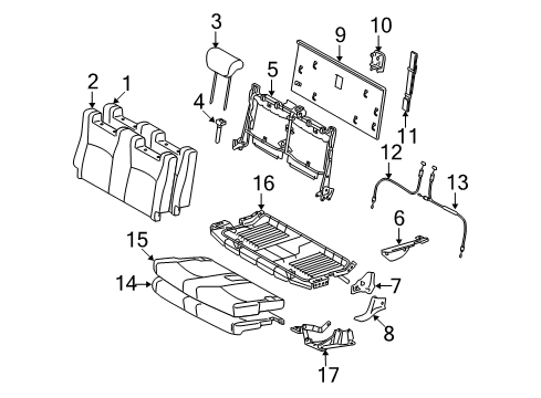 2007 Toyota Highlander Third Row Seats Diagram 2 - Thumbnail