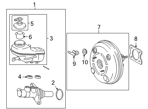 2009 Toyota Corolla Power Booster Diagram for 44610-02440