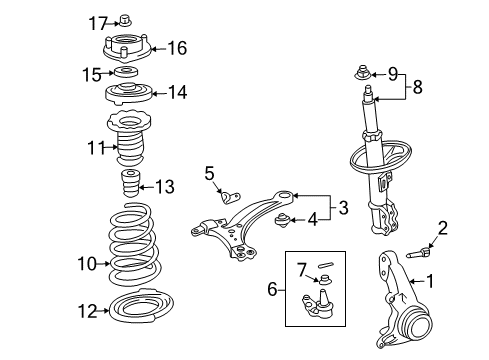 1999 Toyota Solara Spring, Front Diagram for 48131-AA050