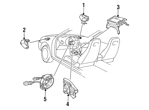 1994 Toyota Paseo Impact Sensor Diagram for 89170-16010