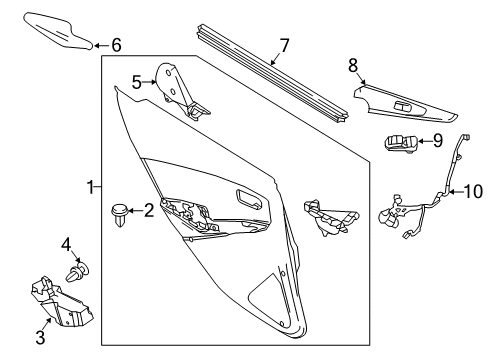 2016 Scion iA Interior Trim - Rear Door Diagram