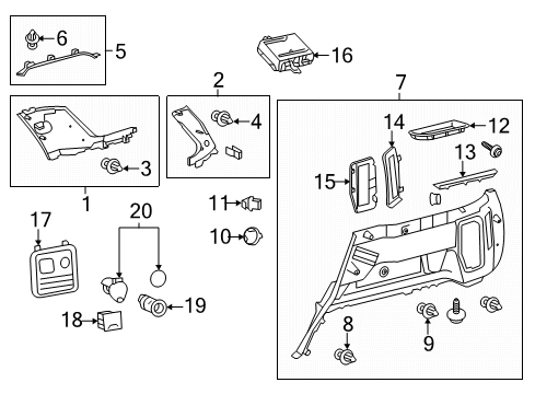 2022 Toyota 4Runner Power Outlet, Black, Rear Diagram for 85530-35050-C0
