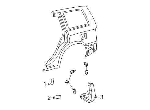 2004 Toyota Highlander Exterior Trim - Quarter Panel Diagram