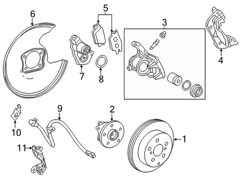 Bracket, Flexible Hose, Driver Side Diagram for 47352-47030