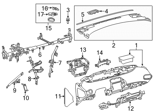 2019 Toyota Prius Lower Panel Diagram for 55303-47101-C0