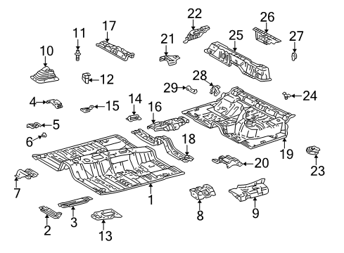 1996 Toyota 4Runner Pillars, Rocker & Floor - Floor & Rails Diagram