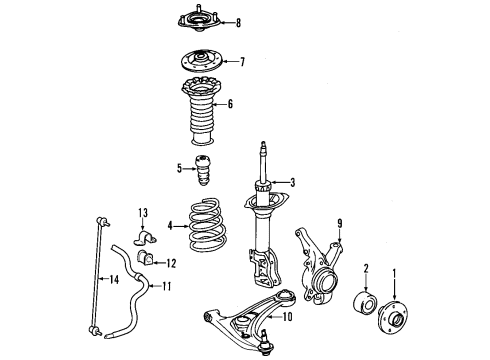 2008 Toyota Yaris Stabilizer Bar Bushing Diagram for 48815-52080