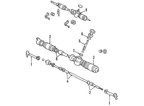 1991 Toyota Corolla Tie Rod Boot Diagram for 45536-12030