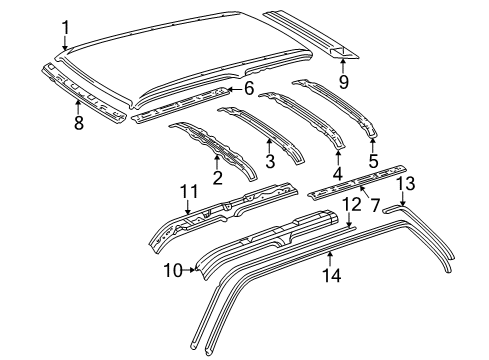 2002 Toyota 4Runner Roof & Components Diagram 2 - Thumbnail