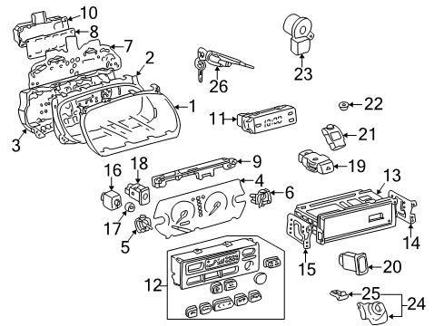 Bracket, Heater Control, Passenger Side Diagram for 55938-33020