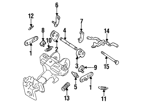 1998 Toyota T100 Steering Column, Steering Wheel Diagram 5 - Thumbnail
