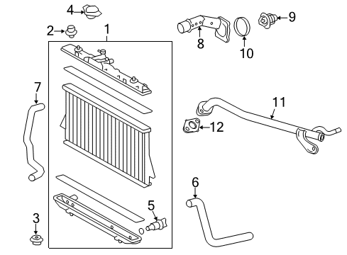 2017 Toyota Highlander Radiator & Components Diagram 1 - Thumbnail